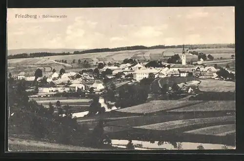 AK Friedberg im Böhmerwald, Totalansicht aus der Ferne