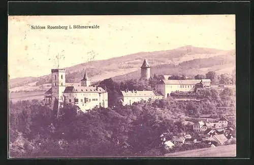 AK Rosenberg i. Böhmerwalde, Blick zum Schloss