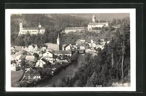 AK Rosenberg, Flusspartie mit Kirche und Schloss