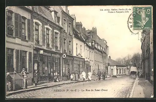 AK Hesdin, La Rue de Saint-Omer