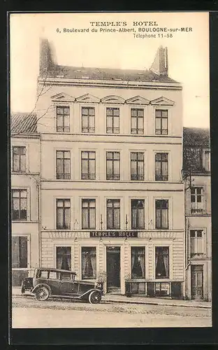 AK Boulogne-sur-Mer, Boulevard du Prince-Albert, Temple`s Hotel