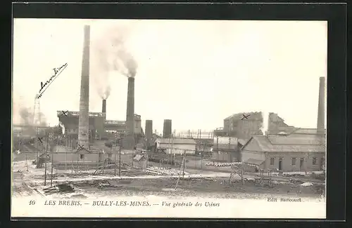 AK Bully-les-Mines, Vue générale des Usines