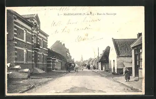 AK Mazingarbe, Rue du Saussoye