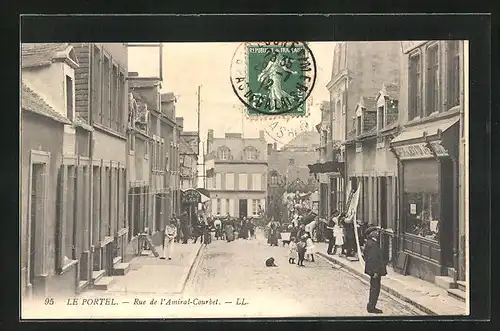 AK Le Portel, Rue de l`Amiral-Courbet