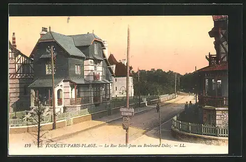AK Le Touquet-Paris-Plage, La Rue Saint-Jean au Boulevard Daloz