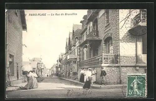 AK Paris-Plage, La Rue de Bruxelles
