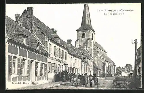 AK Blangy-sur-Ternoise, La Rue principale