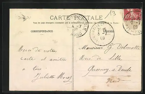 AK Auxi-le-Chateau, Rue d`Hesdin