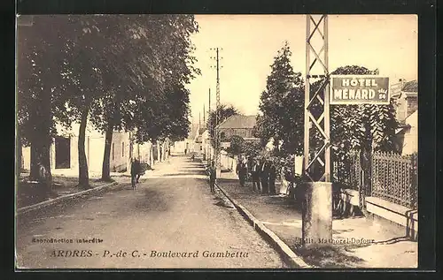 AK Ardres, Boulevard Gambetta, Hotel Ménard