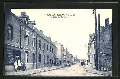 AK Vitry-en-Artois, La Rue de la Gare