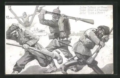 AK Deutscher Soldat an der Front, Propaganda 1. Weltkrieg