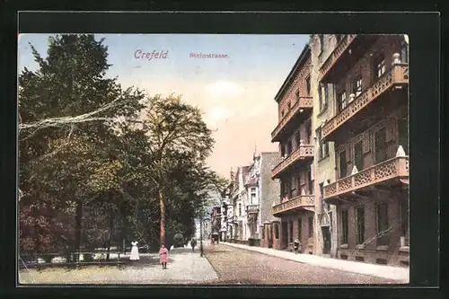 AK Krefeld, Kinder an der Steinstrasse