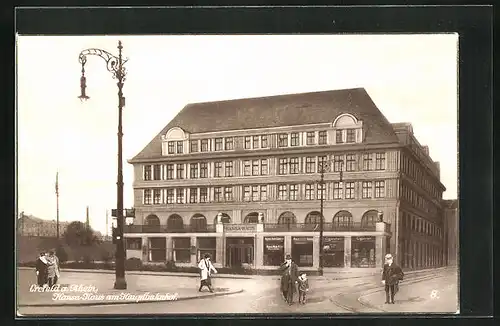 AK Krefeld am Rhein, Hansa-Haus am Hauptbahnhof