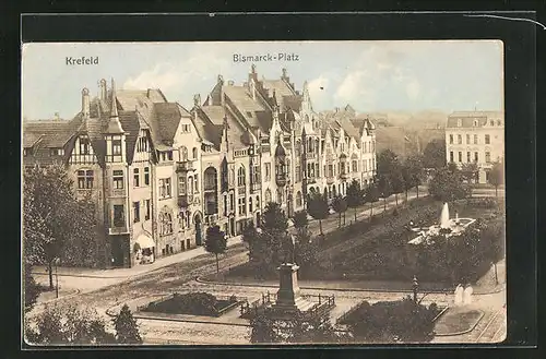 AK Krefeld, Blick auf den Bismarckplatz