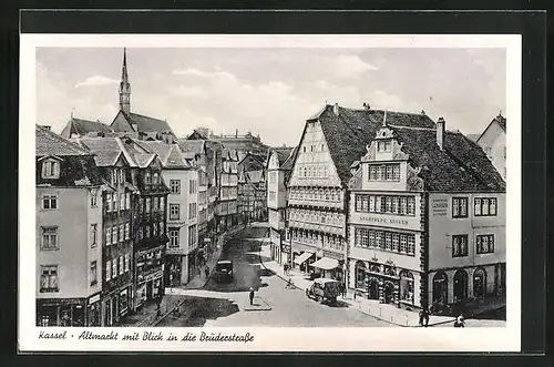 AK Kassel, Altmarkt mit Blick in die Brüderstrasse
