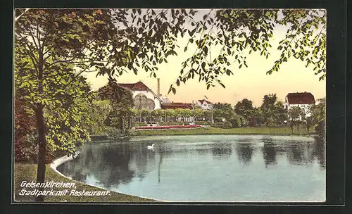 AK Gelsenkirchen, Stadtpark mit Restaurant