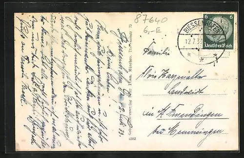 AK Biessenhofen i. Allgäu, Ortspartie mit Kirche