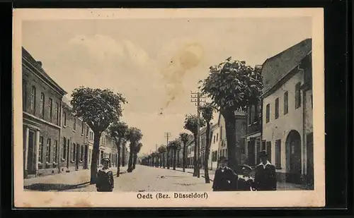 AK Oedt /Bez. Düsseldorf, Strassenpartie mit Lebensmittelgeschäft