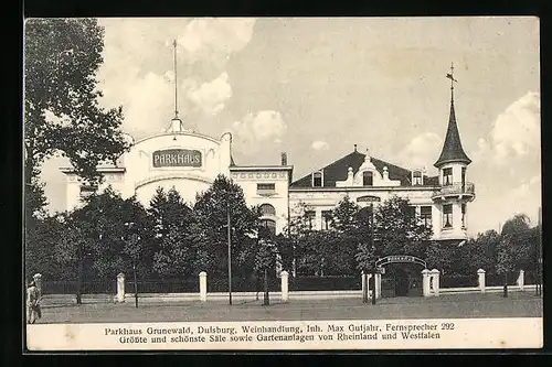 AK Duisburg, Gasthaus, Parkhaus Grunewald