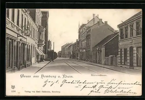 AK Homberg a. Rhein, Blick in die Mörserstrasse
