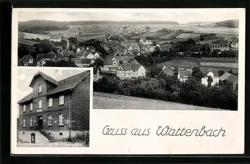 AK Wattenbach, Gasthaus von G. Ackermann, Teilansicht