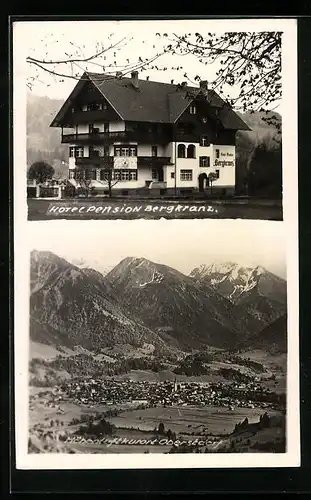 AK Oberstdorf, Hotel Pension Bergkranz, Teilansicht