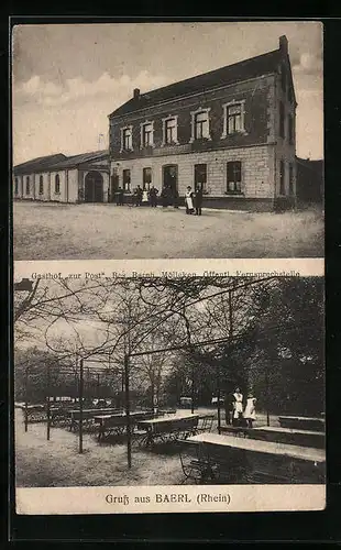 AK Baerl /Rhein, Gasthof zur Post, Garten