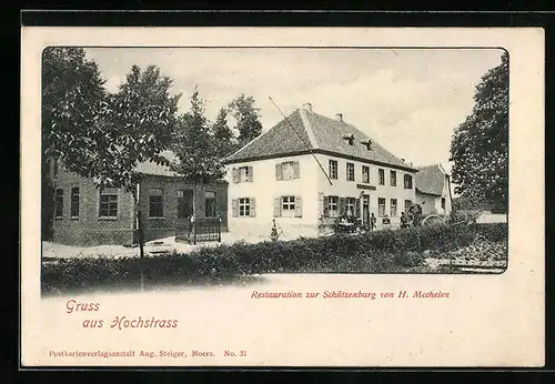 AK Hochstrass / Moers, Restaurant zur Schützenburg v. H. Mechelen