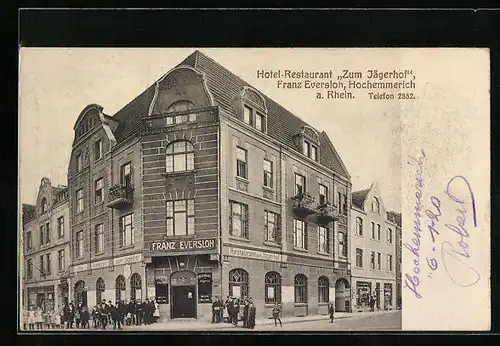 AK Hochemmerich a. Rh., Hotel Restaurant Zum Jägerhof v. Franz Eversloh