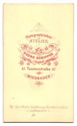 Fotografie G. Schipper, Wiesbaden, Taunusstrasse 47, Alter Mann mit Vollbart