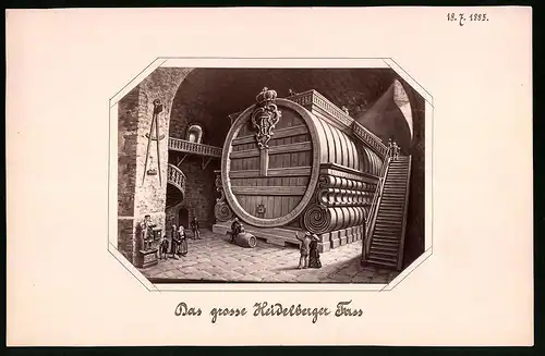 Fotografie unbekannter Fotograf, Ansicht Heidelberg, Das Grosse Heidelberger Fass 1885