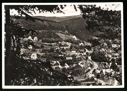 Fotografie R. Bechstein, Ansicht Sitzendorf / Schwarzatal, Panorama der Ortschaft
