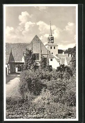 AK Aerösköbing, Pileboekken, Strassenpartie mit Kirche