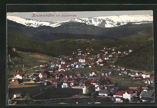 AK Krummhübel, Ortsansicht vom Pfaffenberge aus gesehen