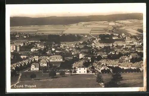 AK Ceská Trebová, Ortsansicht mit umgebenden Feldern