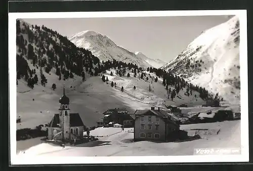 AK Venz, Verschneites Bergdorf auf 1900m Höhe