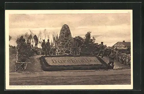 AK Lowitsch, Der Krieg 1914-16, Gedenkstein