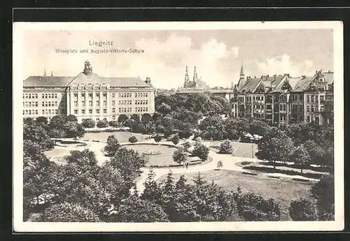 AK Liegnitz, Bilseplatz und Auguste-Viktoria-Schule