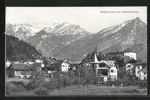 AK Golling, Teilansicht gegen das Tennengebirge