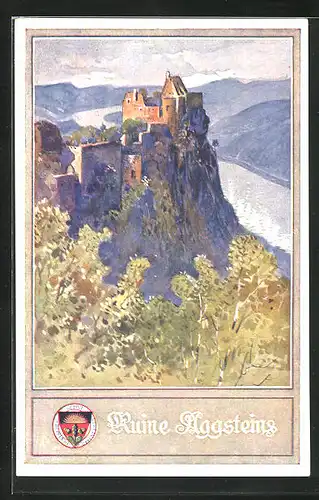 Künstler-AK Eduard Reckziegel: Aggstein, Ruine Aggstein
