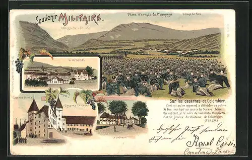 AK Colombier, Sur les casernes, Place d`armes de Planeyse, Caserne la cour