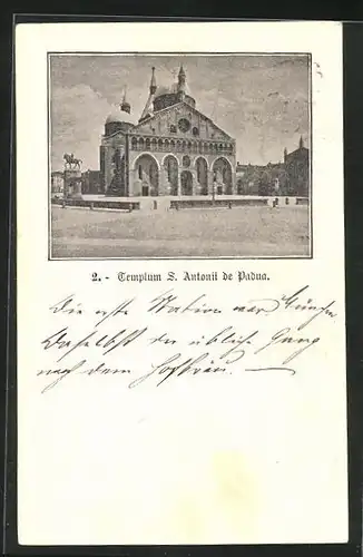 Vorläufer-AK Padova, 1895, Templum S. Antonii de Padna