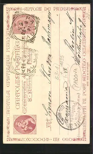 Vorläufer-AK Padova, 1895, Aleardinus haereticus miraculo poculi, quod petram rumpit, ad Christi fidem convertitur