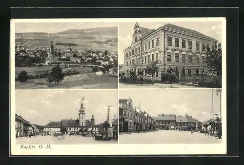 AK Kaplitz, Totalansicht und Strassenpartien