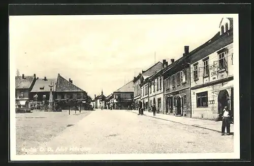 AK Kaplitz, Strassenpartie am Platz