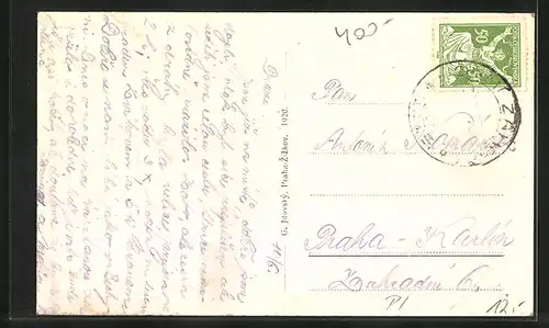 AK Podhradi, Strassenpartie, Gasthaus