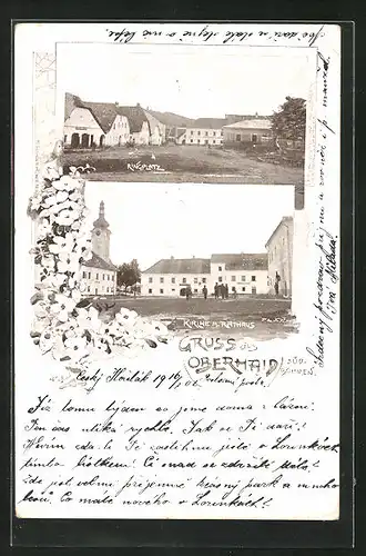 AK Oberhaid, Kirche mit Rathaus, Ringplatz