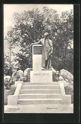 AK Oberplan, Denkmal für Adalbert Stifter