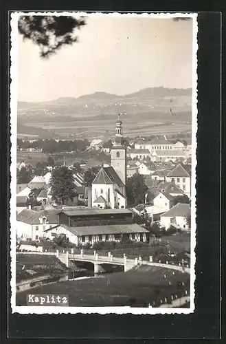 AK Kaplitz, Teilansicht mit Kirche