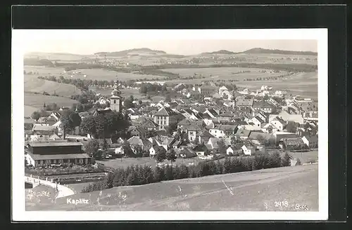 AK Kaplitz, Ortsansicht mit Feldern